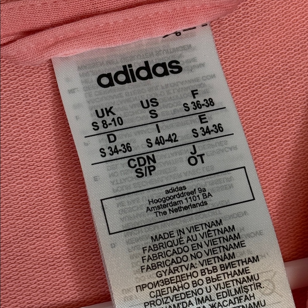 Adidas x Farm Rio Women's Pink Zippered Abstract Sleeve Hooded Track Top Small - Picture 2 of 7